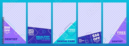 Banner layout social media post dental, set