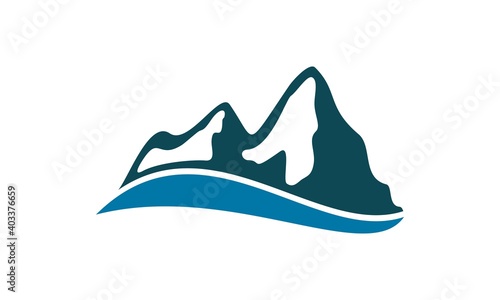 ice mountain vector logo