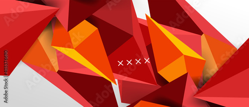 3d low poly abstract shape background vector illustration