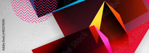 Low poly 3d geometric shapes, minimal abstract background. Vector illustrations for covers, banners, flyers and posters and other