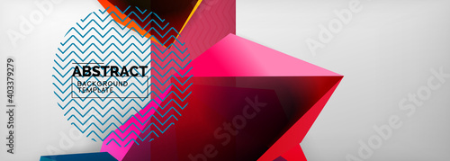 Foto Low poly 3d geometric shapes, minimal abstract background