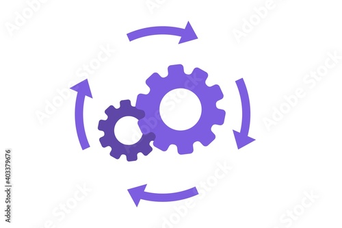Effective workflow organization icon. Vector illustration on white isolated background.