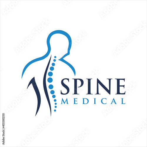 Spine logo design, Medical Chiropractic Logo In White Isolated Background, Chiropractic Logo Template Design Vector, Emblem, Design Concept, Creative Symbol, Icon