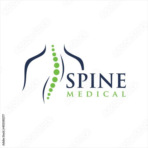 Spine logo design, Medical Chiropractic Logo In White Isolated Background, Chiropractic Logo Template Design Vector, Emblem, Design Concept, Creative Symbol, Icon