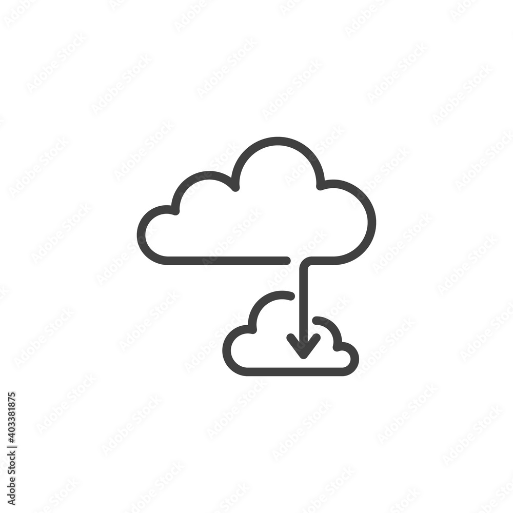 Cloud storage copy line icon. linear style sign for mobile concept and web design. Cloud transfer outline vector icon. Symbol, logo illustration. Vector graphics Cloud storage copy line icon. linear style sign for mobile concept and web design. Cloud transfer outline vector icon. Symbol, logo illustration. Vector graphics