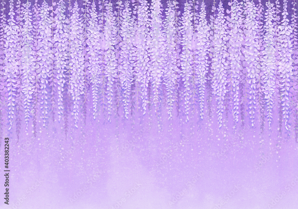 神秘的な紫 藤の花のイラスト背景 Stock Illustration Adobe Stock