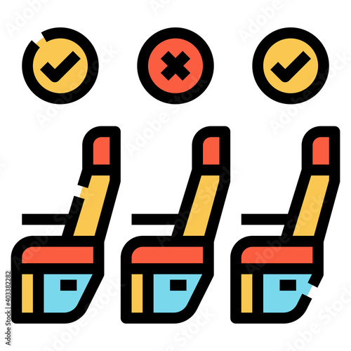 Seat icon for web element , webpage, application, card, printing, social media, posts etc.