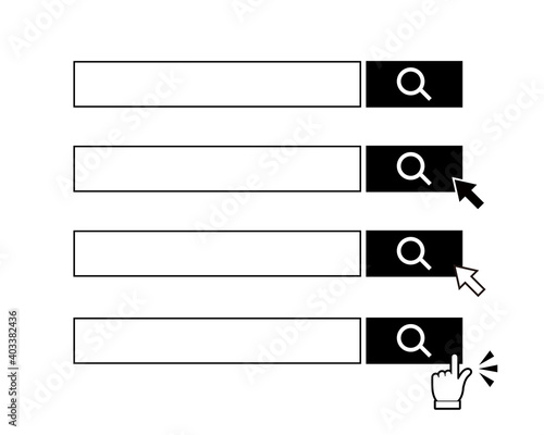 検索ボックスのベクターイラストセット　検索バー　矢印