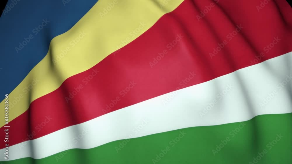 Waving realistic Seychelles flag background. Loop animation Waving realistic Seychelles flag background. Loop animation