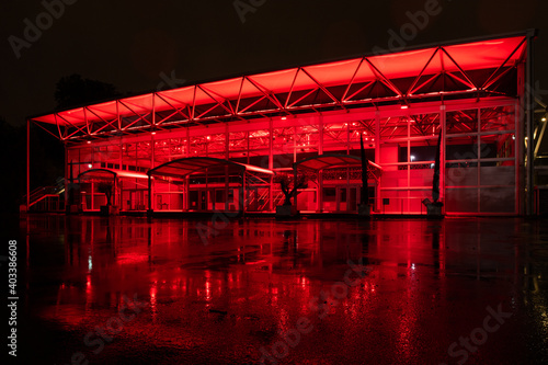 Canvas Print Evolution London lit up red