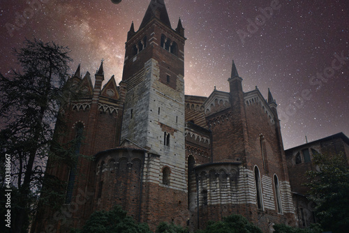 Milky way at a church in Italy