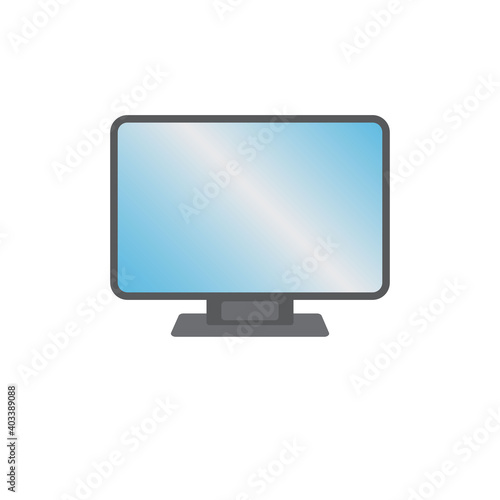 Computer monitor icon in trendy flat style isolated on white background.