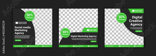 Social media marketing agency. Digital Marketing Agency. Digital Creative Agency. Social media post banner template for your business.