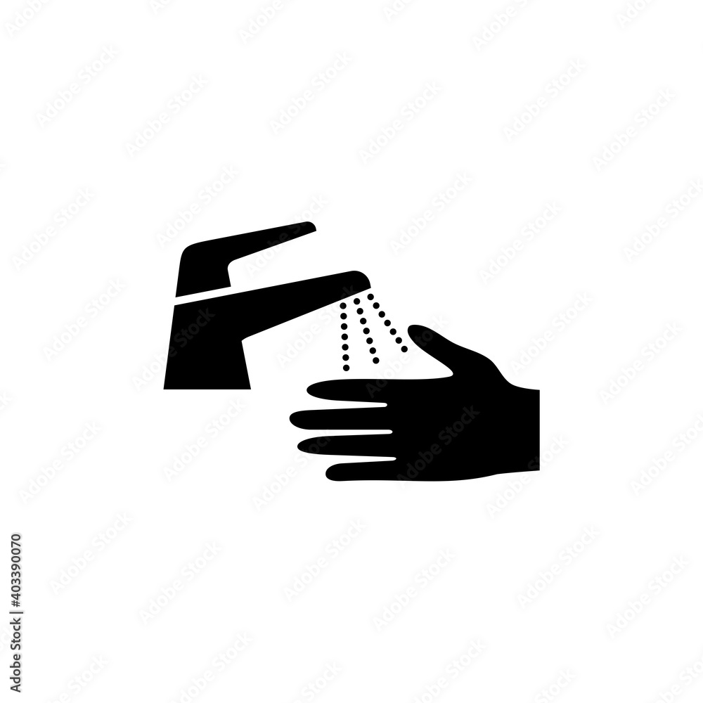 Fototapeta premium Washing hands icon isolated on white background