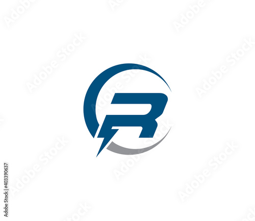 R Electric Energy Power Logo Design Company Concept