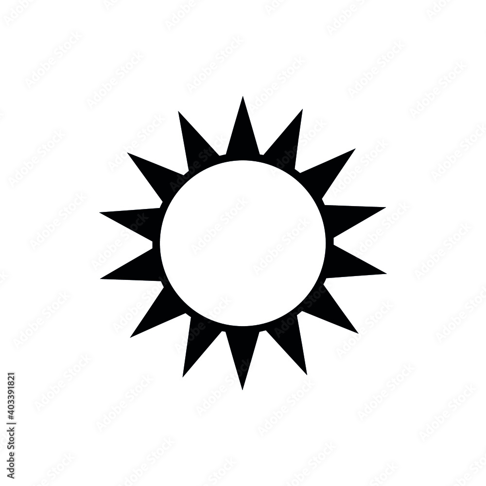 Vector set icons of sun. Vector emblems of sun.