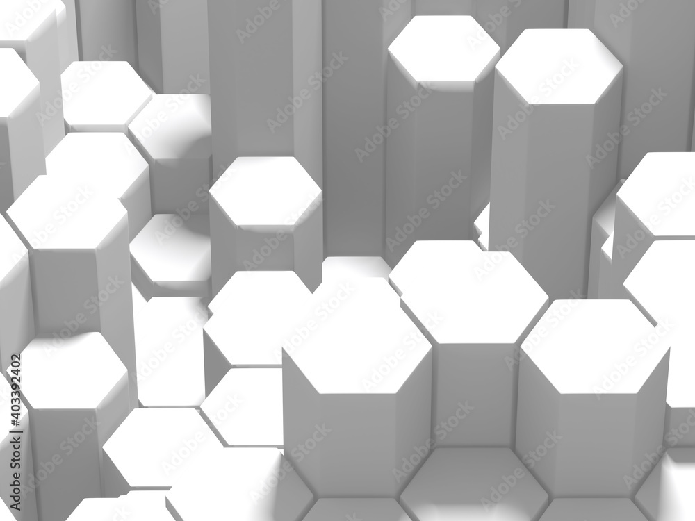 Abstract white geometric hexagon background Abstract white geometric hexagon background