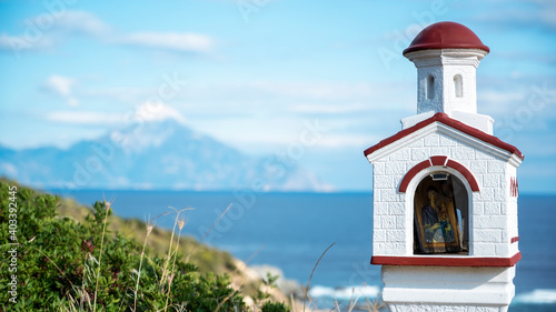 Old shrine on rocks in Greece