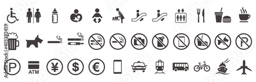  illustration of sign  icon set vector