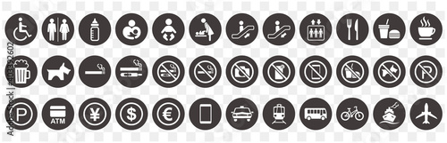  illustration of sign  icon set vector