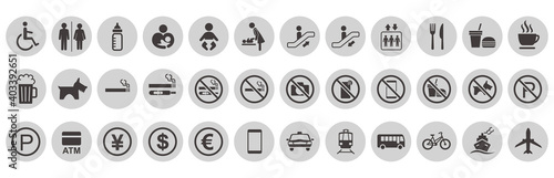  illustration of sign  icon set vector