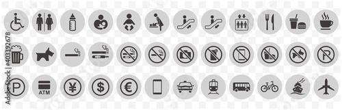  illustration of sign  icon set vector