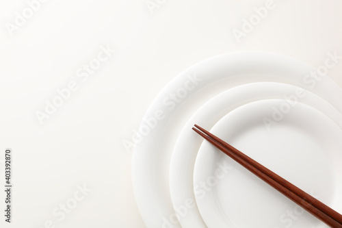 白皿セットと箸ヨコ