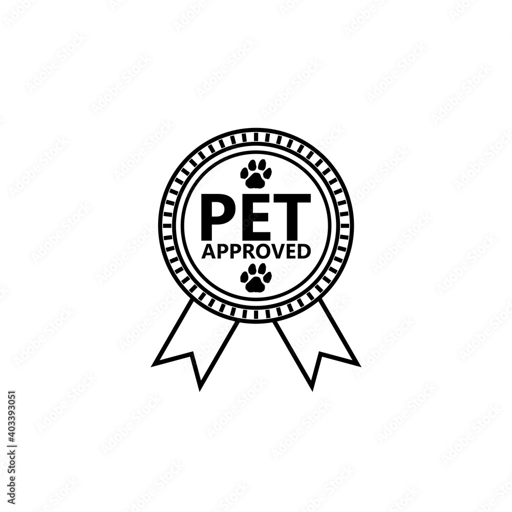 Pet Approved badge isolated on white background
