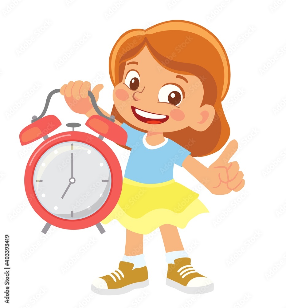 Girl holding clock Girl holding clock
