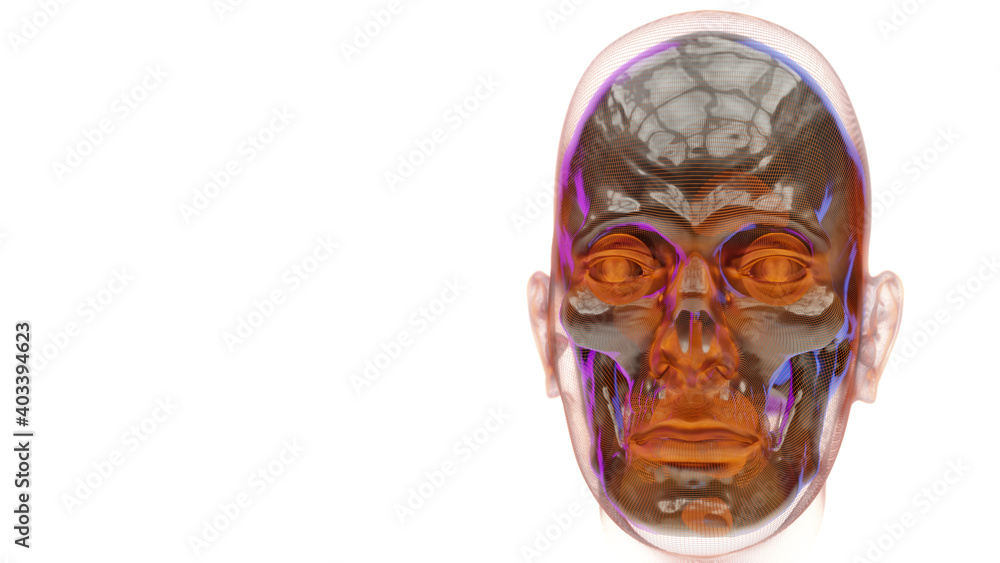 Fratze hinter dem Gesicht - Deep Web Konzept - 3D Rendering Fratze hinter dem Gesicht - Deep Web Konzept - 3D Rendering