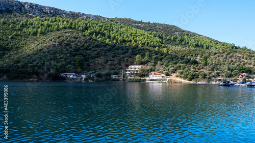Village located near the water in Greece