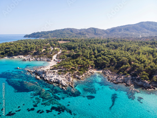 Aegean sea coast in Greece