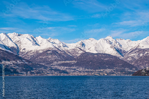 lake Como and the snowy mountains