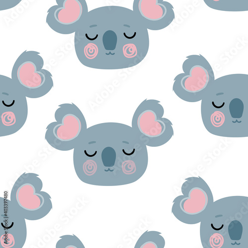 Canvas Print cute koalas Seamless pattern