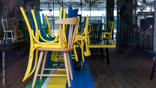 Wallpaper Mural Closed cafe in Bucharest, Romania Torontodigital.ca