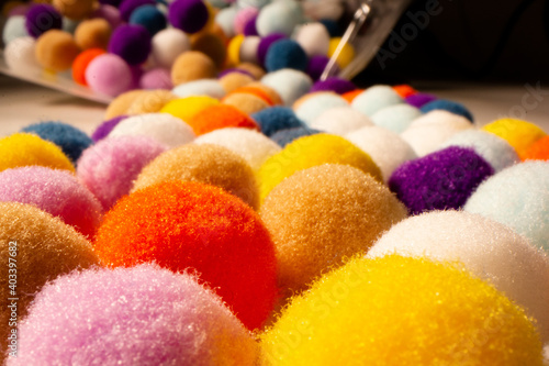River of fuzzy balls coming out of a plastic sack