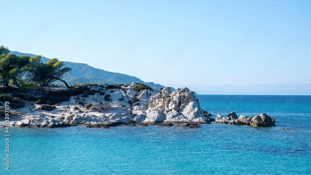 Aegean sea coast in Greece
