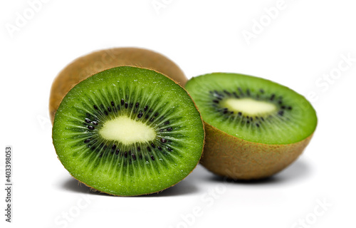Kiwi fruits isolated on white ground.