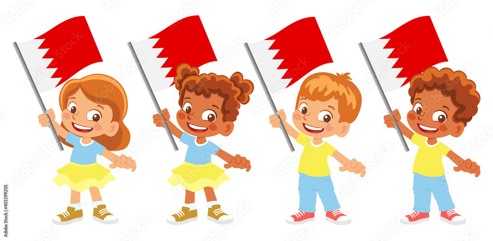 Bahrain flag in hand set