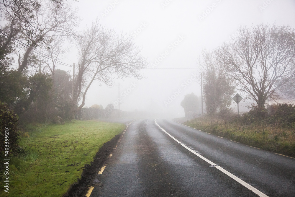 irish road in the fog irish road in the fog