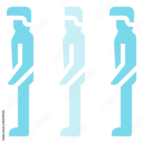 Physical distancing icon for web element , webpage, application, card, printing, social media, posts etc.
