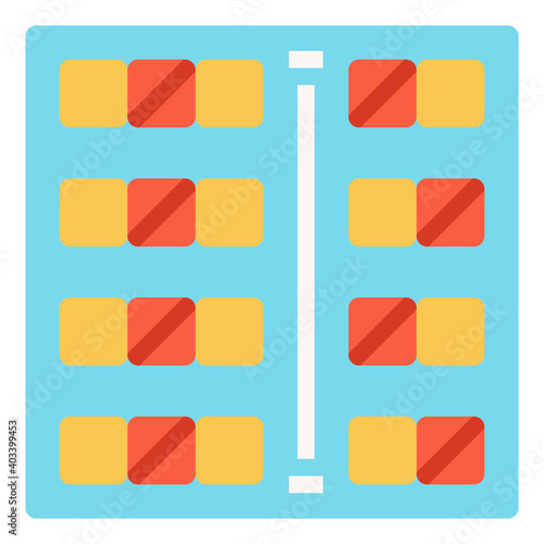 Seat icon for web element , webpage, application, card, printing, social media, posts etc.