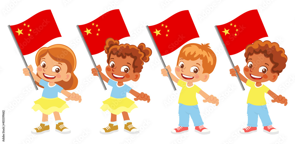 China flag in hand set