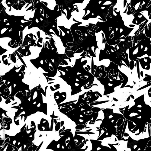 Seamless monochrome pattern of abstract elements. Чёрно белый гранж фон