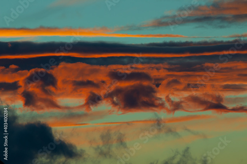 sky with unusual amazing clouds of rich and soft colors at sunset © Катерина Іванюк