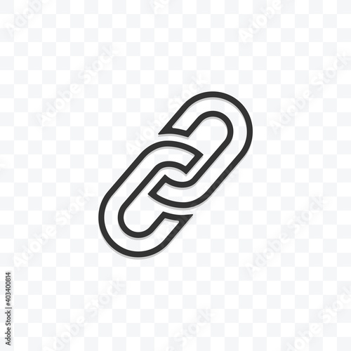 Chain link icon vector on transparent background.