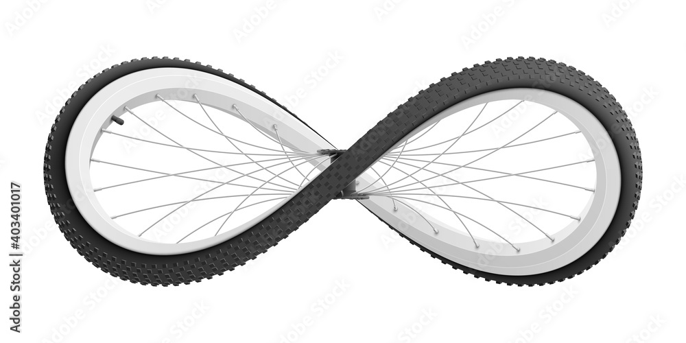 Infinity Sign Rims Sport bicycle wheel curved like Infinity sign. Realistic vector ...