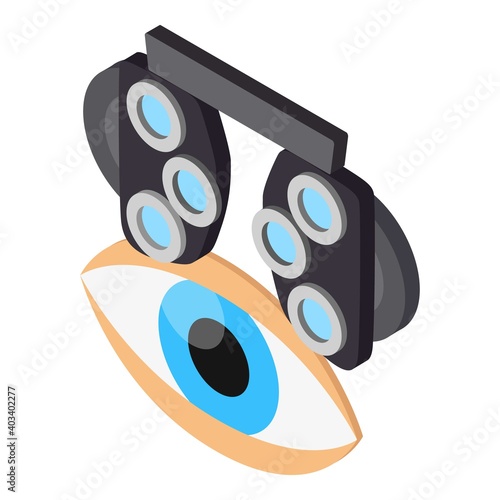 Eye examination icon. Isometric illustration of eye examination vector icon for web