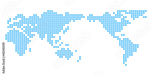 世界地図水色ドットサークルのベクター背景イラスト素材
