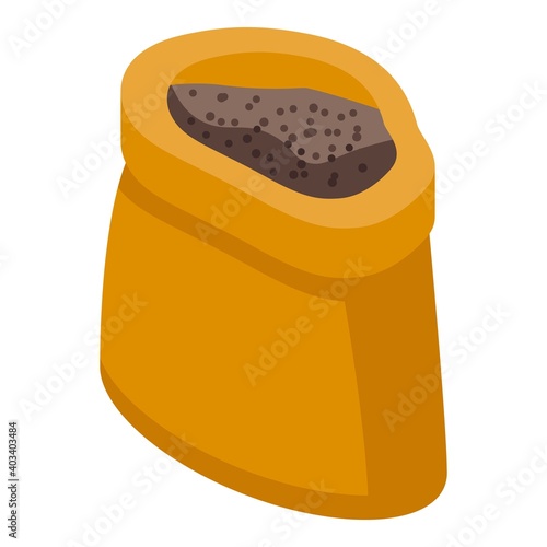 Sack grain canola icon. Isometric of sack grain canola vector icon for web design isolated on white background